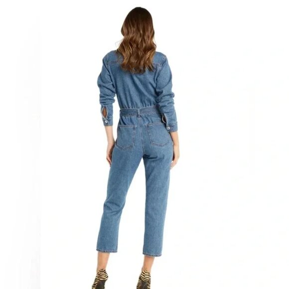 Bardot Classic Denim Jumpsuit 28 - Picture 2 of 16